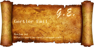 Gertler Emil névjegykártya